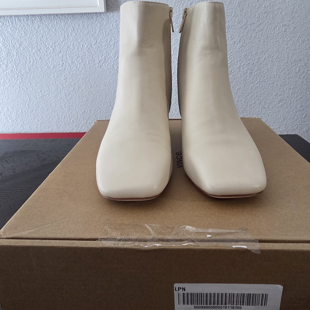 Vince Cream Ankle Booties